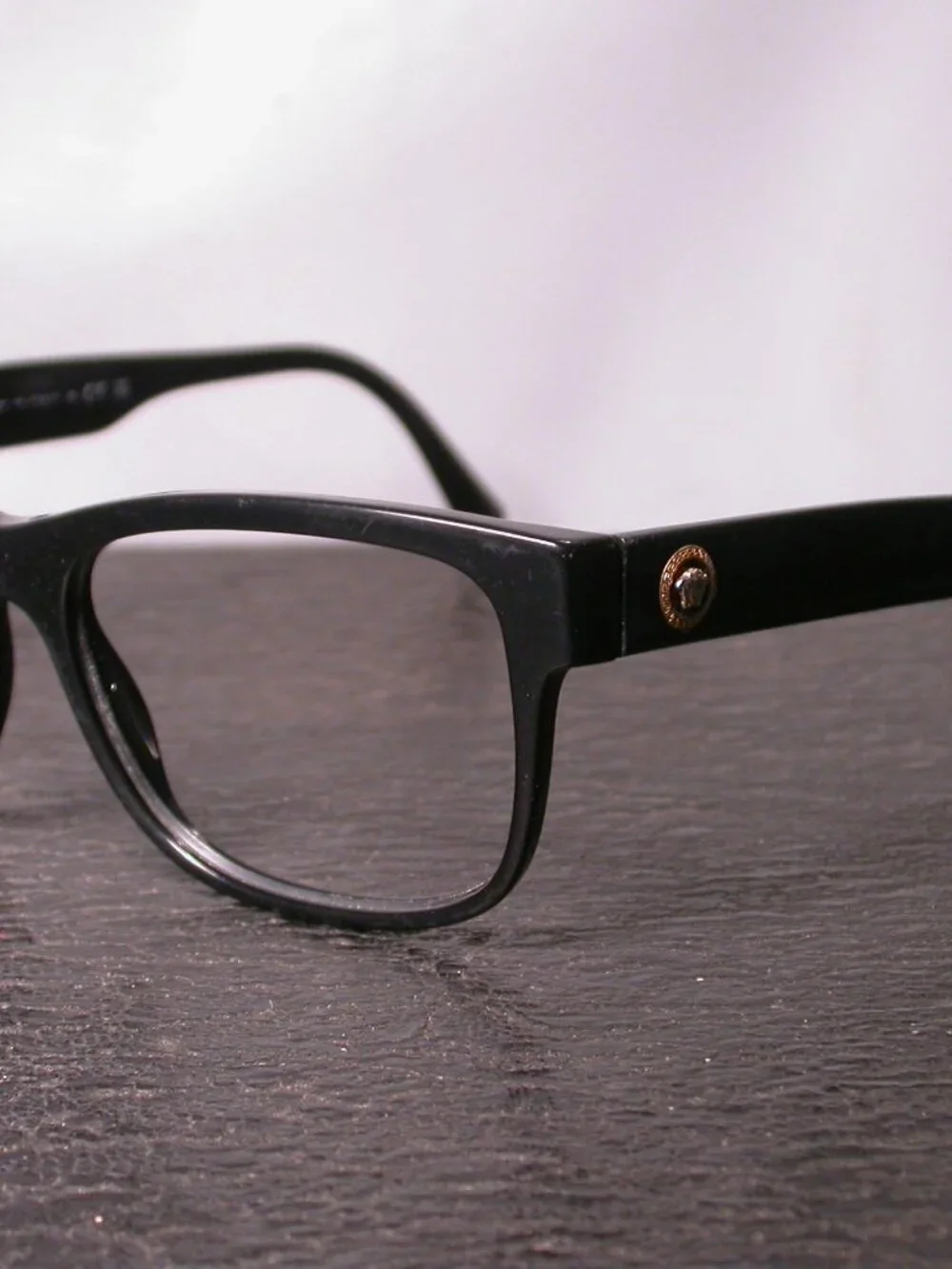 Authentic Versace Black and Gold Logos Frames Eyeglasses Made in Italy